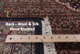 Black Bijar Hand Knotted Wool & Silk Rug - 8' 0" X 9' 11" - Golden Nile