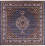 Blue Square Bijar Hand Knotted Wool & Silk Rug - 10' 0" X 10' 1" - Golden Nile