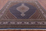 Blue Square Bijar Hand Knotted Wool & Silk Rug - 10' 0" X 10' 1" - Golden Nile