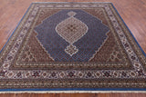 Blue Square Bijar Handmade Wool & Silk Rug - 8' 11" X 9' 1" - Golden Nile