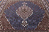 Blue Square Bijar Handmade Wool & Silk Rug - 8' 11" X 9' 1" - Golden Nile