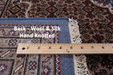 Blue Square Bijar Handmade Wool & Silk Rug - 8' 11" X 9' 1" - Golden Nile
