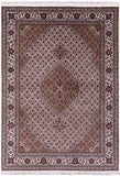 Ivory Bijar Hand Knotted Wool & Silk Rug - 4' 11" X 7' 0" - Golden Nile