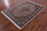 Ivory Bijar Hand Knotted Wool & Silk Rug - 4' 11" X 7' 0" - Golden Nile