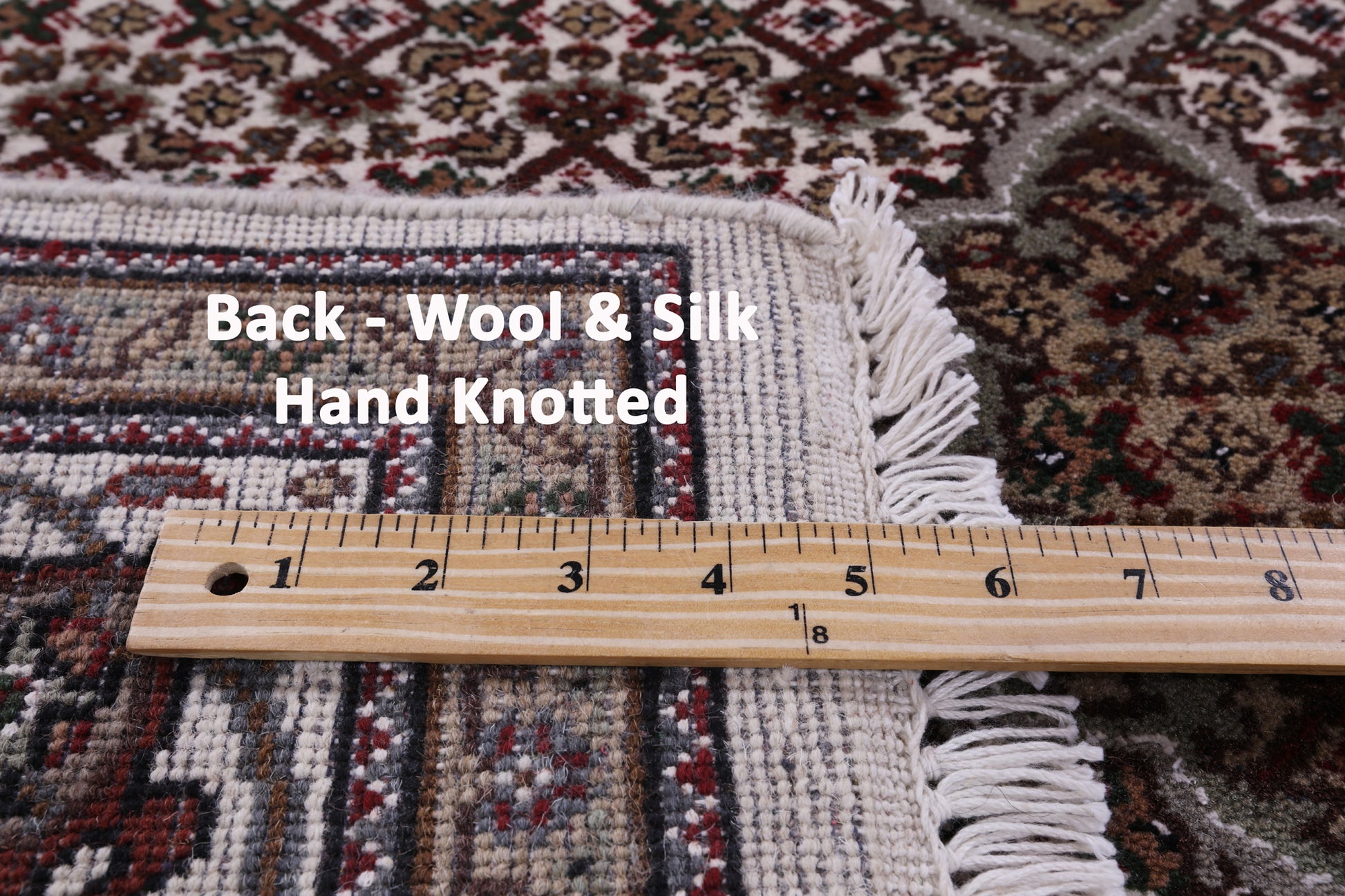 Ivory Bijar Hand Knotted Wool & Silk Rug - 4' 11" X 7' 0" - Golden Nile