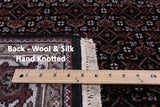 Black Bijar Hand Knotted Wool & Silk Runner Rug - 4' 1" X 16' 1" - Golden Nile