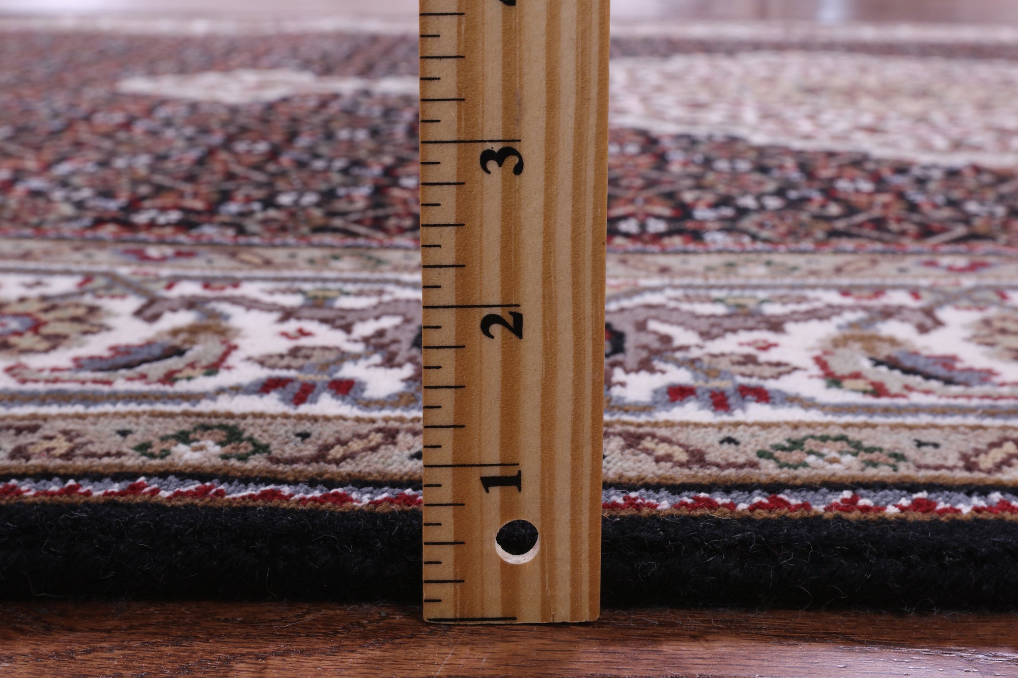 Black Bijar Hand Knotted Wool & Silk Runner Rug - 4' 1" X 16' 1" - Golden Nile