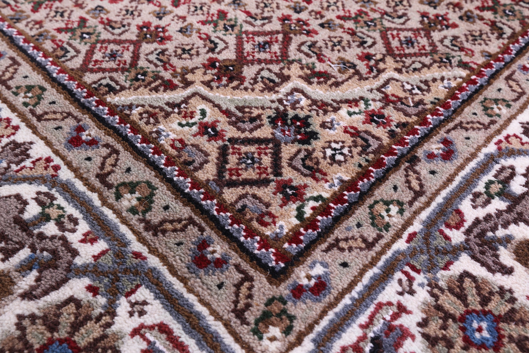 Blue Bijar Hand Knotted Wool & Silk Runner Rug - 4' 1" X 15' 11" - Golden Nile