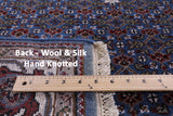 Blue Bijar Hand Knotted Wool & Silk Runner Rug - 4' 1" X 15' 11" - Golden Nile