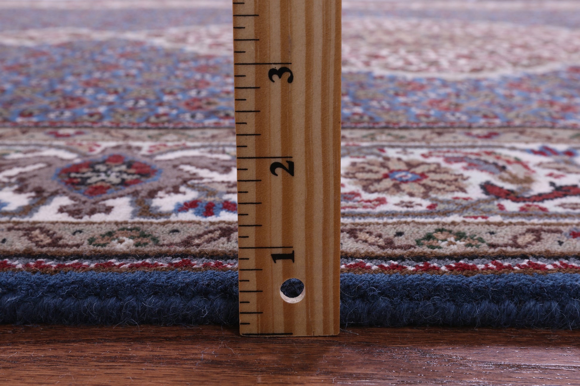 Blue Bijar Hand Knotted Wool & Silk Runner Rug - 4' 1" X 15' 11" - Golden Nile