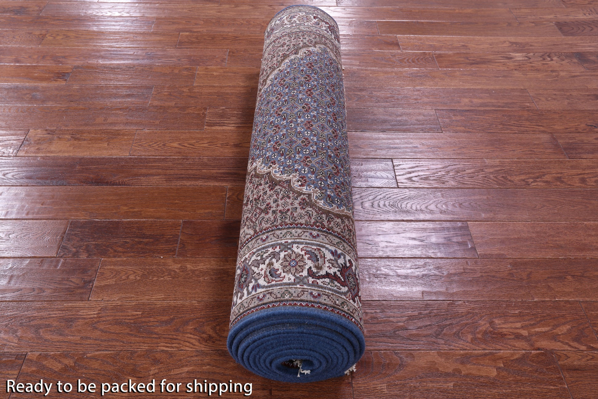 Blue Bijar Hand Knotted Wool & Silk Runner Rug - 4' 1" X 15' 11" - Golden Nile