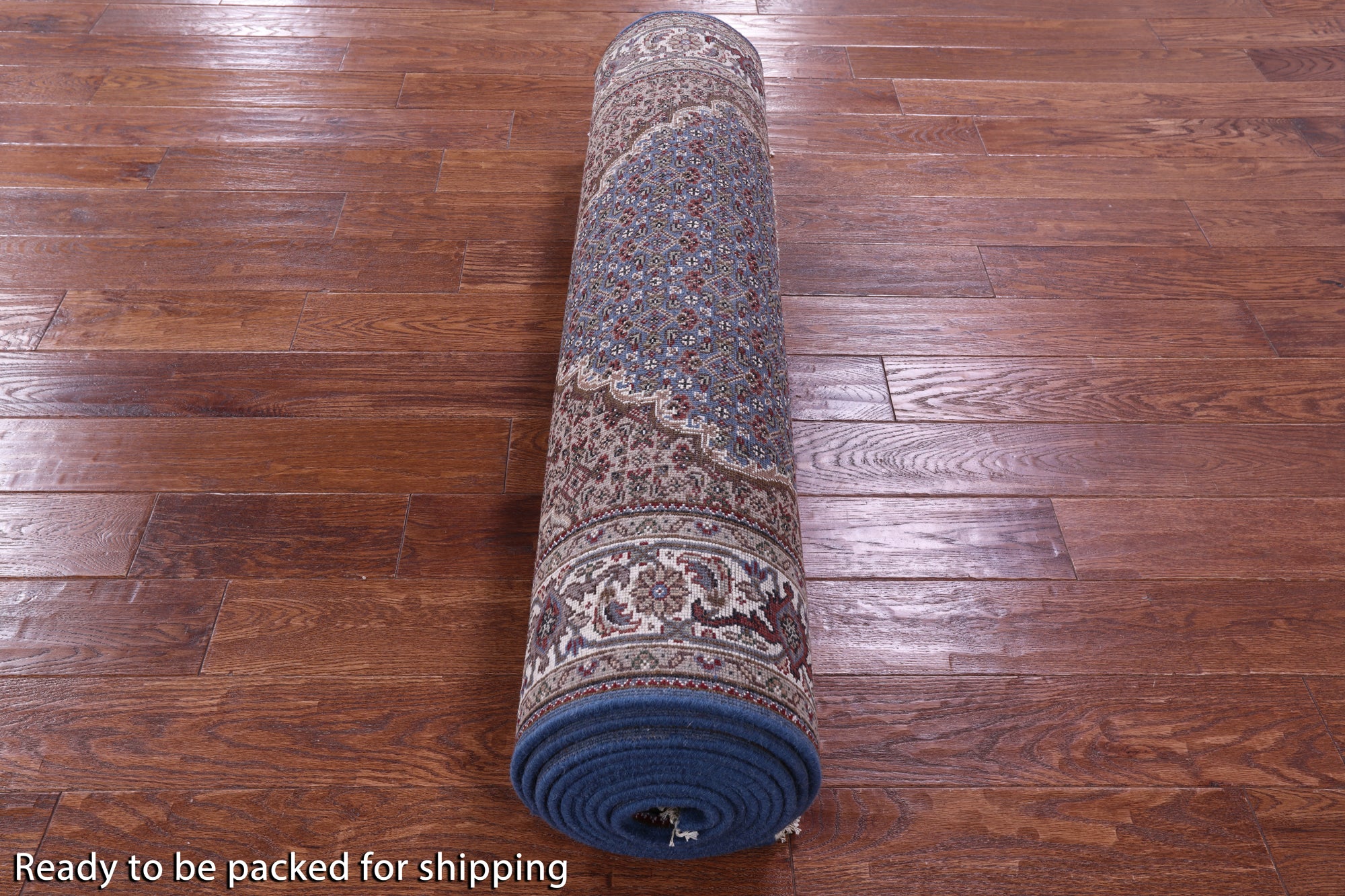 Blue Bijar Hand Knotted Wool & Silk Runner Rug - 4' 1" X 15' 11" - Golden Nile