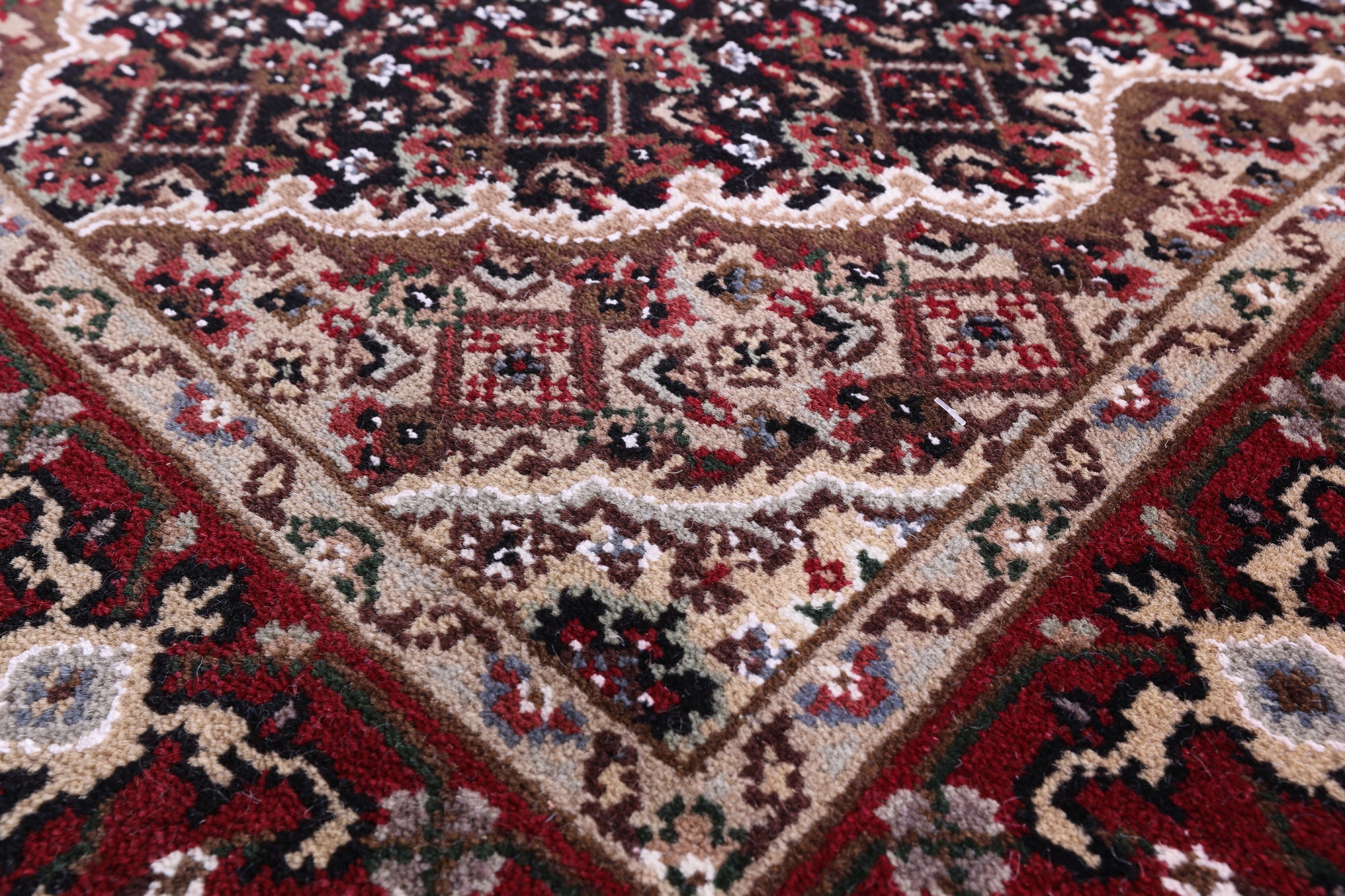 Black Bijar Hand Knotted Wool & Silk Runner Rug - 2' 6" X 12' 0" - Golden Nile