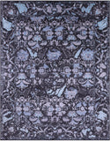 Grey Persian Hand Knotted Wool & Silk Rug - 9' 2" X 12' 2" - Golden Nile