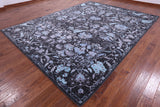 Grey Persian Hand Knotted Wool & Silk Rug - 9' 2" X 12' 2" - Golden Nile
