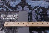 Grey Persian Hand Knotted Wool & Silk Rug - 9' 2" X 12' 2" - Golden Nile