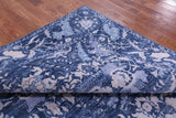 Blue Square Modern Hand Knotted Wool Rug - 8' 1" X 8' 2" - Golden Nile