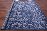 Blue Square Modern Hand Knotted Wool Rug - 8' 1" X 8' 2" - Golden Nile