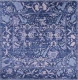 Blue Square Modern Hand Knotted Wool Rug - 8' 1" X 8' 2" - Golden Nile