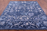 Blue Square Modern Hand Knotted Wool Rug - 8' 1" X 8' 2" - Golden Nile