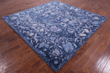 Blue Square Modern Hand Knotted Wool Rug - 8' 1" X 8' 2" - Golden Nile