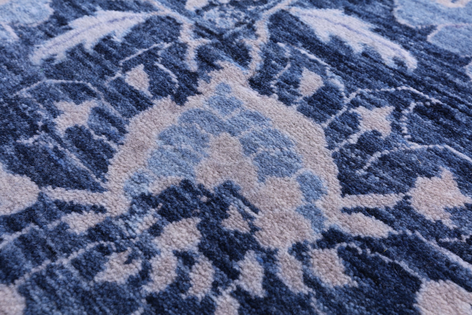 Blue Square Modern Hand Knotted Wool Rug - 8' 1" X 8' 2" - Golden Nile