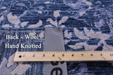Blue Square Modern Hand Knotted Wool Rug - 8' 1" X 8' 2" - Golden Nile