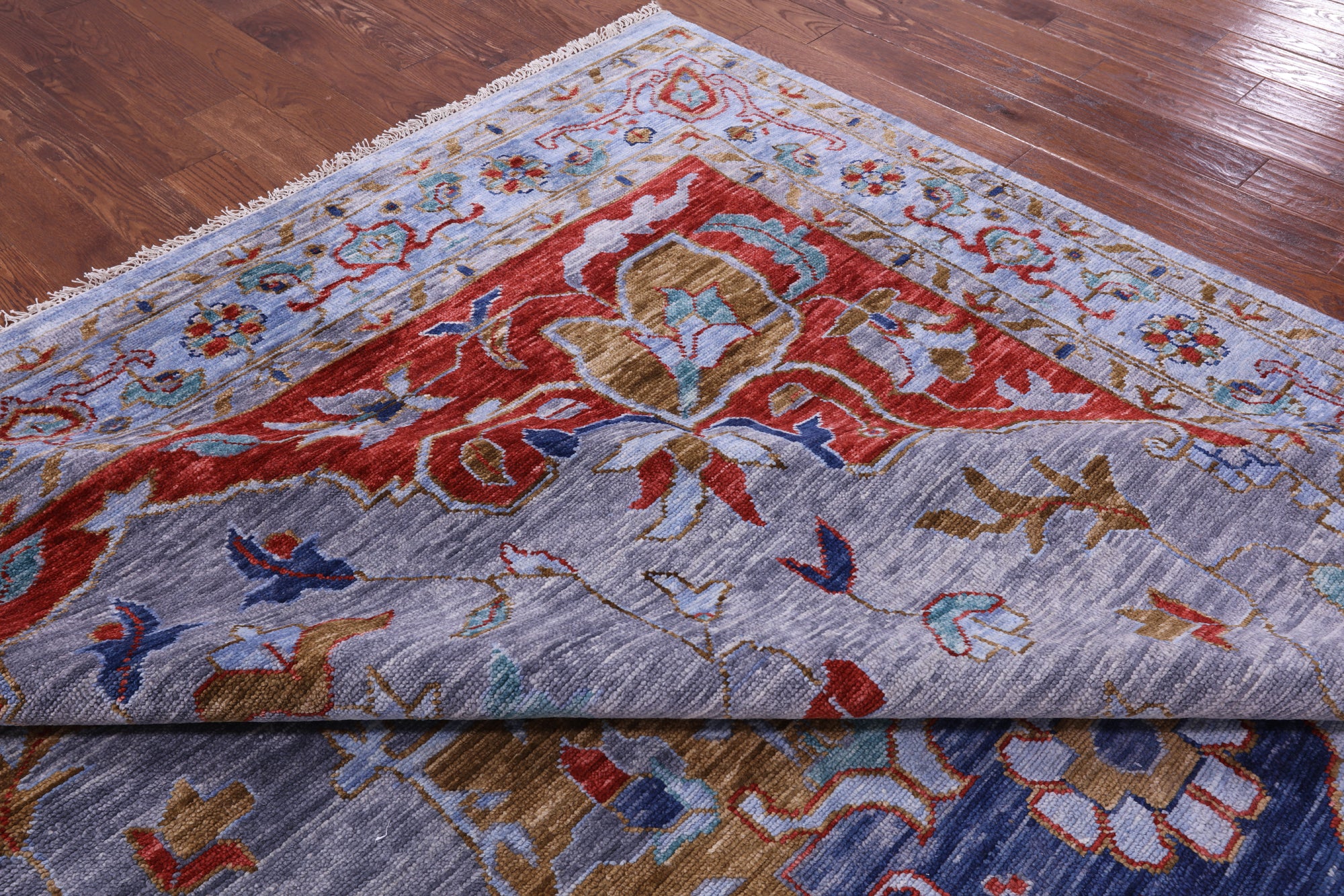 Grey Heriz Serapi Hand Knotted Wool Rug - 9' 9" X 14' 0" - Golden Nile