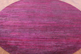 Pink Round Savannah Grass Hand Knotted Wool & Silk Rug - 11' 10" X 11' 10" - Golden Nile