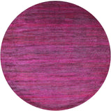 Pink Round Savannah Grass Hand Knotted Wool & Silk Rug - 11' 10" X 11' 10" - Golden Nile