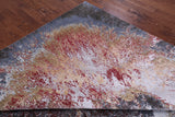 Abstract Modern Hand Knotted Wool & Silk Rug - 8' 10" X 12' 1" - Golden Nile