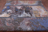 Abstract Modern Hand Knotted Wool & Silk Rug - 8' 10" X 12' 1" - Golden Nile