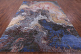 Abstract Modern Hand Knotted Wool & Silk Rug - 8' 10" X 12' 1" - Golden Nile