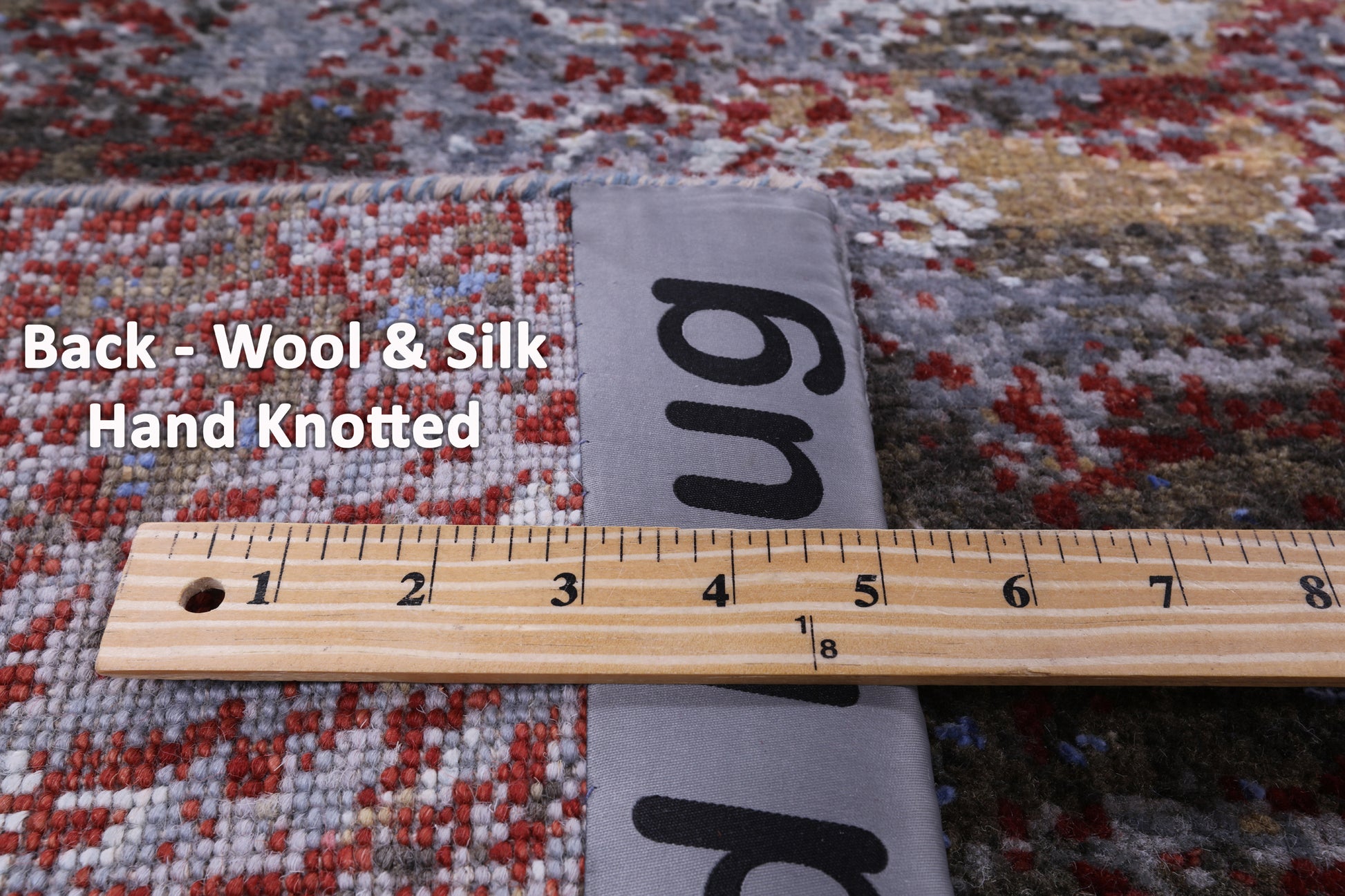 Abstract Modern Hand Knotted Wool & Silk Rug - 8' 10" X 12' 1" - Golden Nile