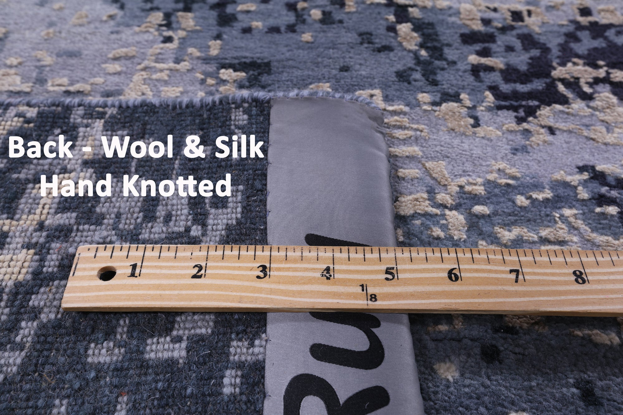 Abstract Modern Hand Knotted Wool & Silk Rug - 8' 11" X 11' 11" - Golden Nile