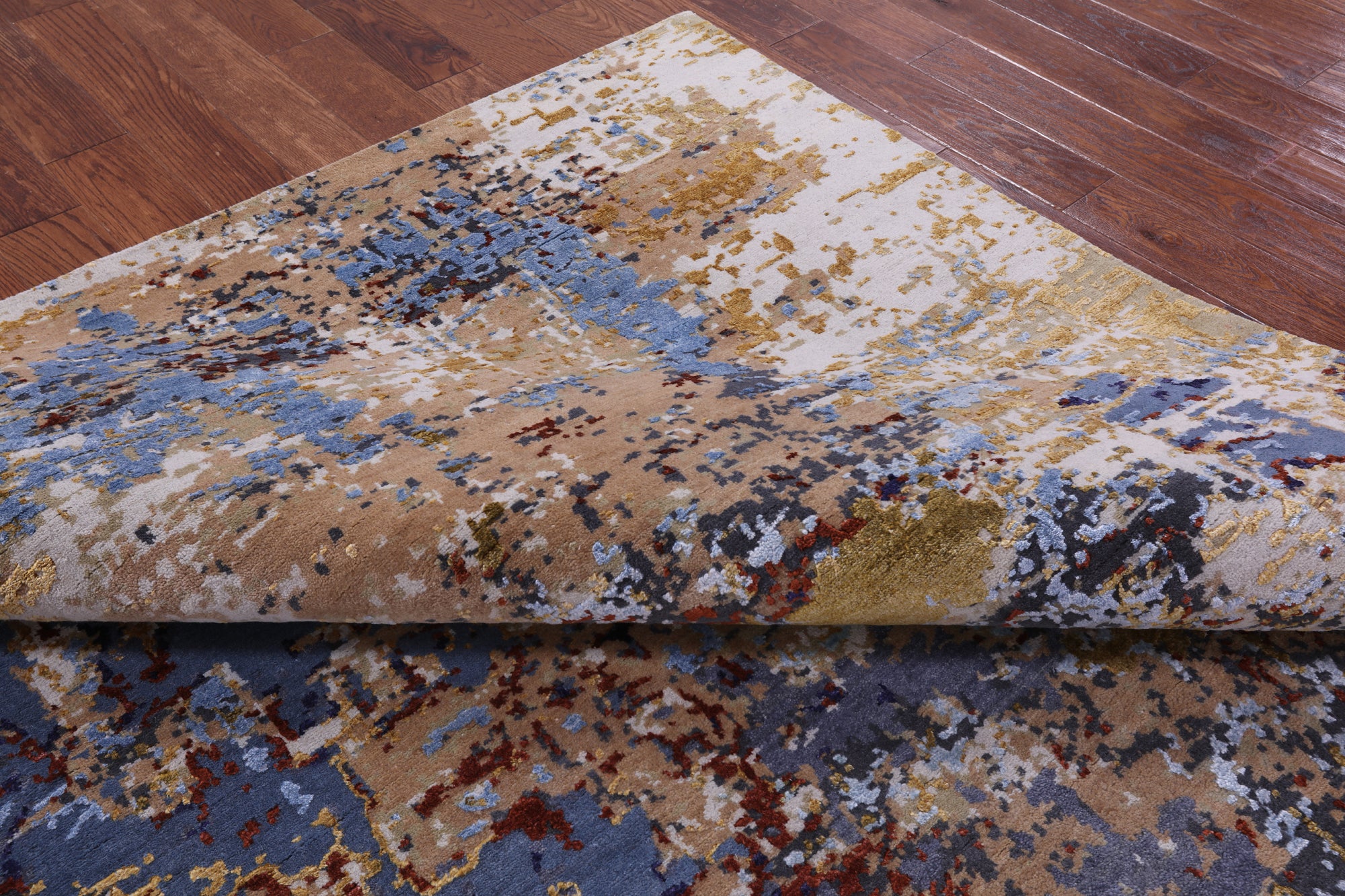 Modern Hand Knotted Wool & Silk Rug - 8' 0" X 10' 2" - Golden Nile