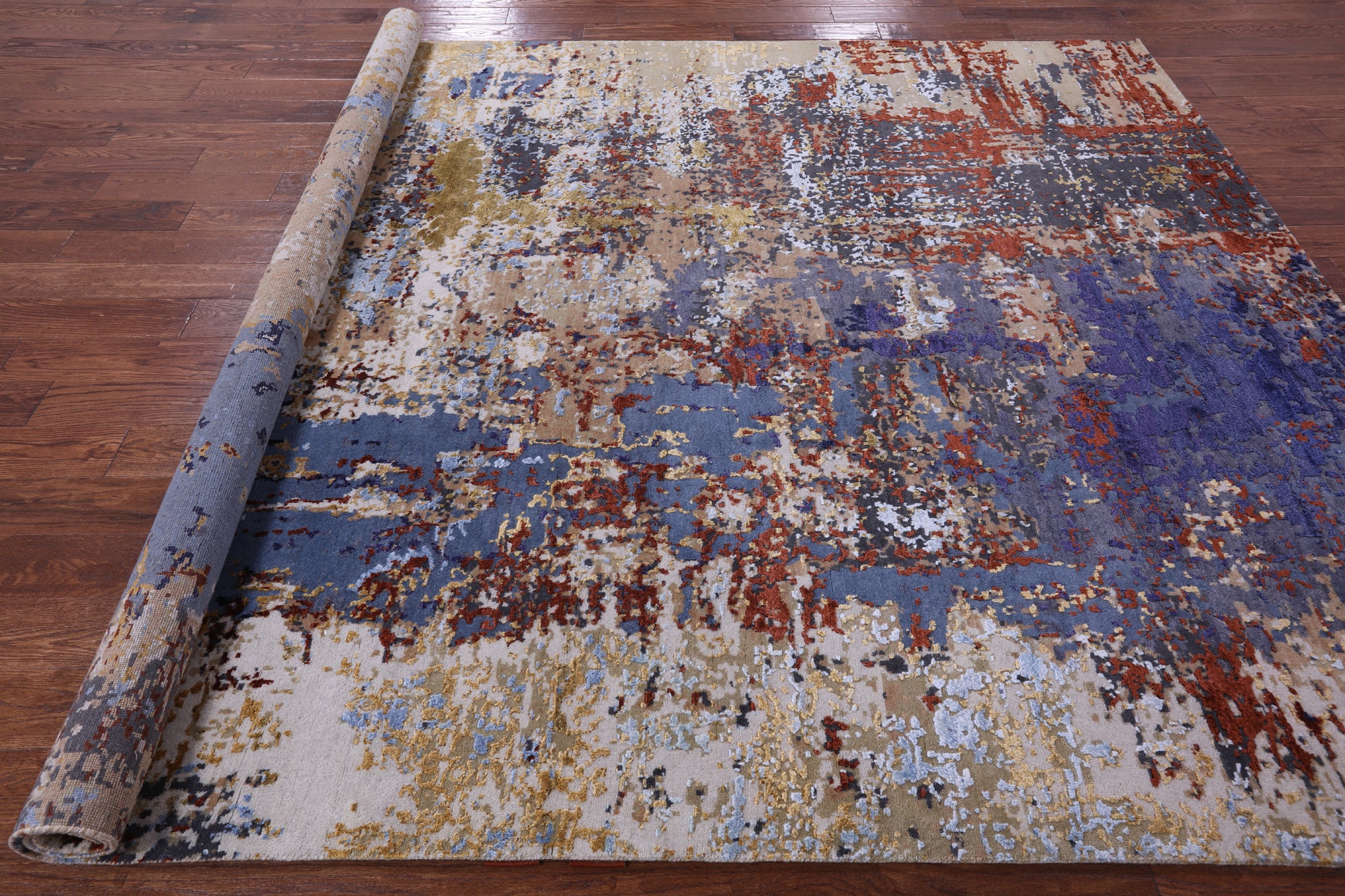 Modern Hand Knotted Wool & Silk Rug - 8' 0" X 10' 2" - Golden Nile