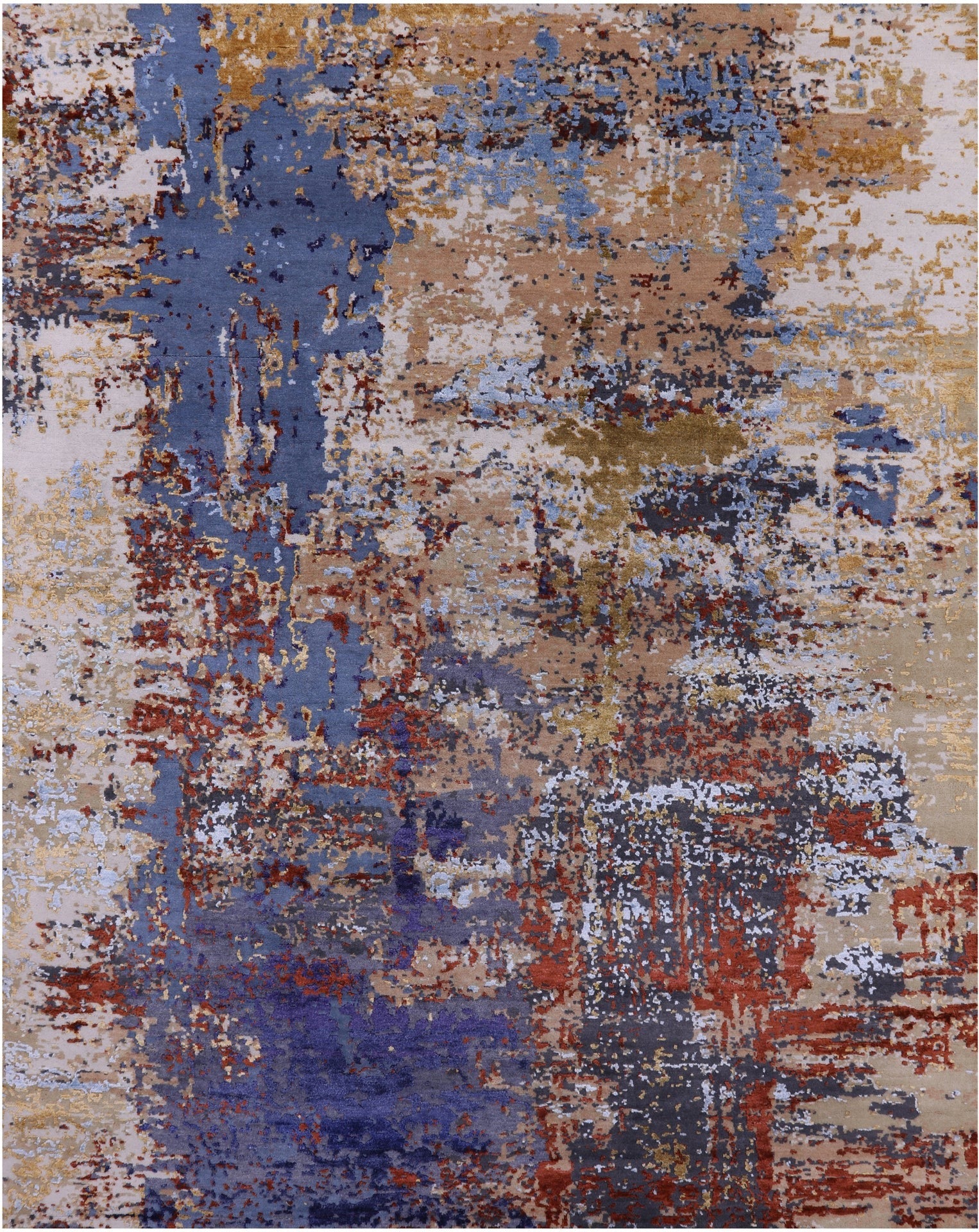 Modern Hand Knotted Wool & Silk Rug - 8' 0" X 10' 2" - Golden Nile