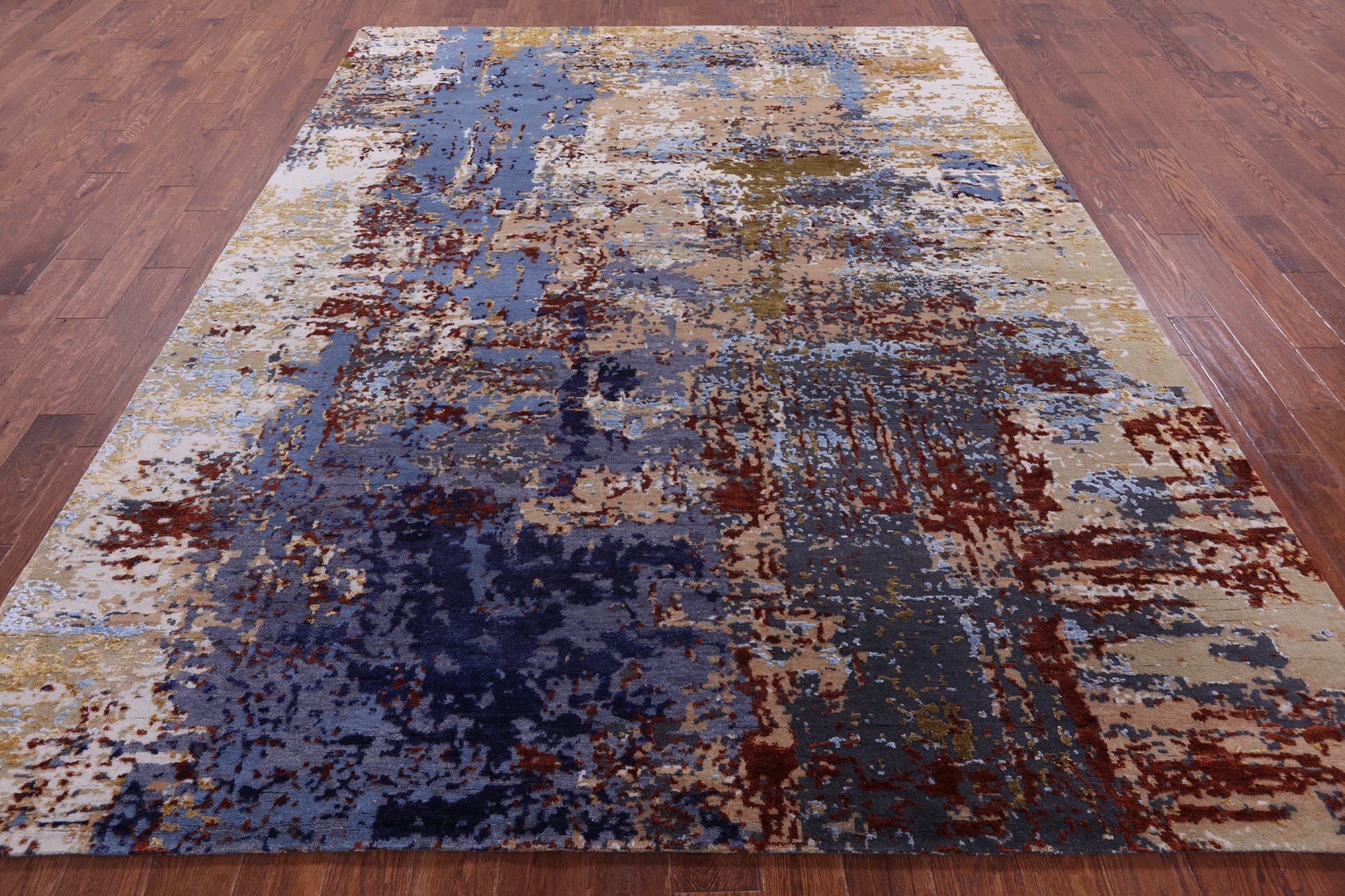Modern Hand Knotted Wool & Silk Rug - 8' 0" X 10' 2" - Golden Nile