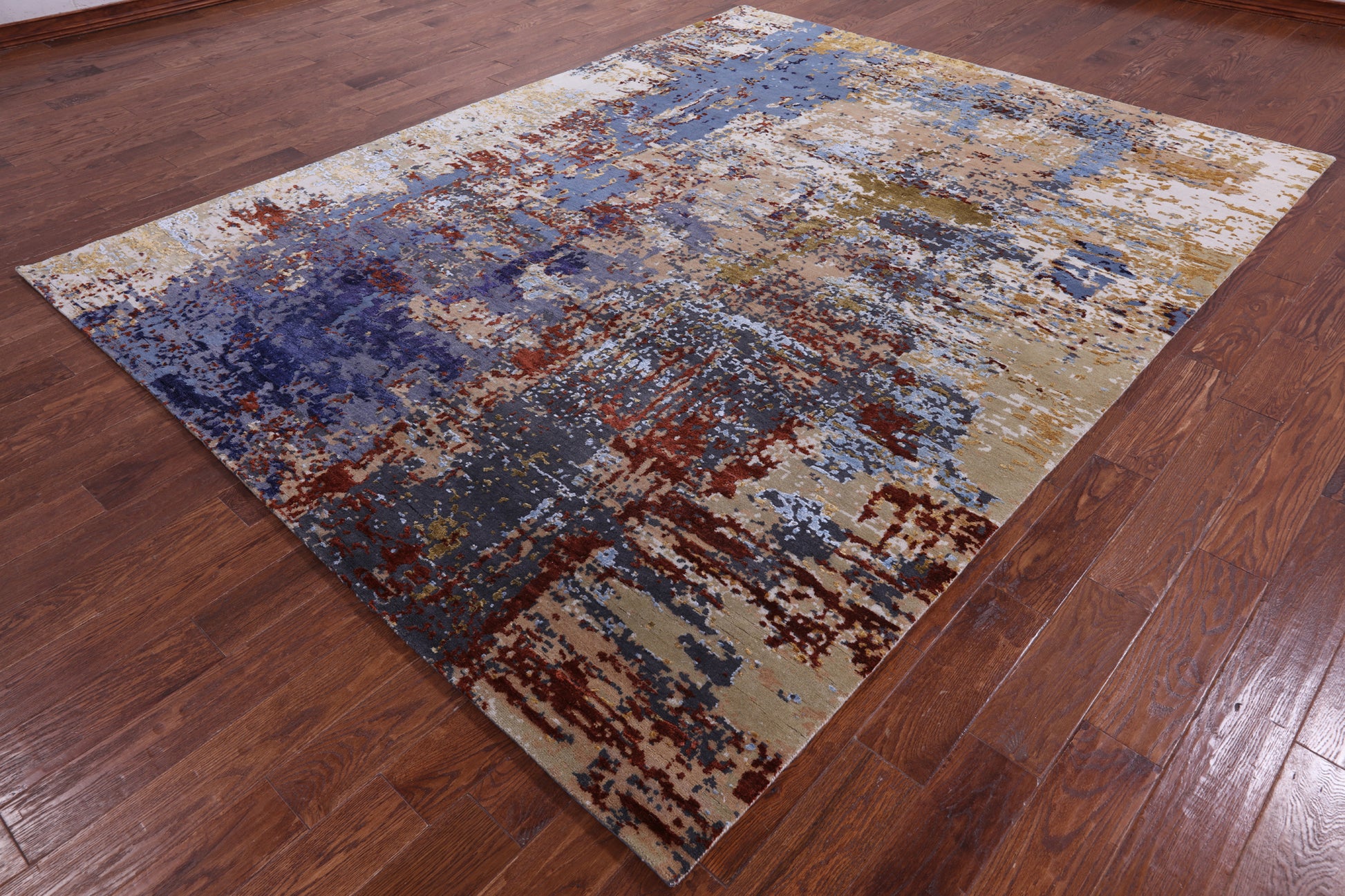 Modern Hand Knotted Wool & Silk Rug - 8' 0" X 10' 2" - Golden Nile