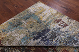 Abstract Modern Hand Knotted Wool & Silk Rug - 7' 11" X 10' 0" - Golden Nile