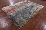Abstract Modern Hand Knotted Wool & Silk Rug - 7' 11" X 10' 0" - Golden Nile