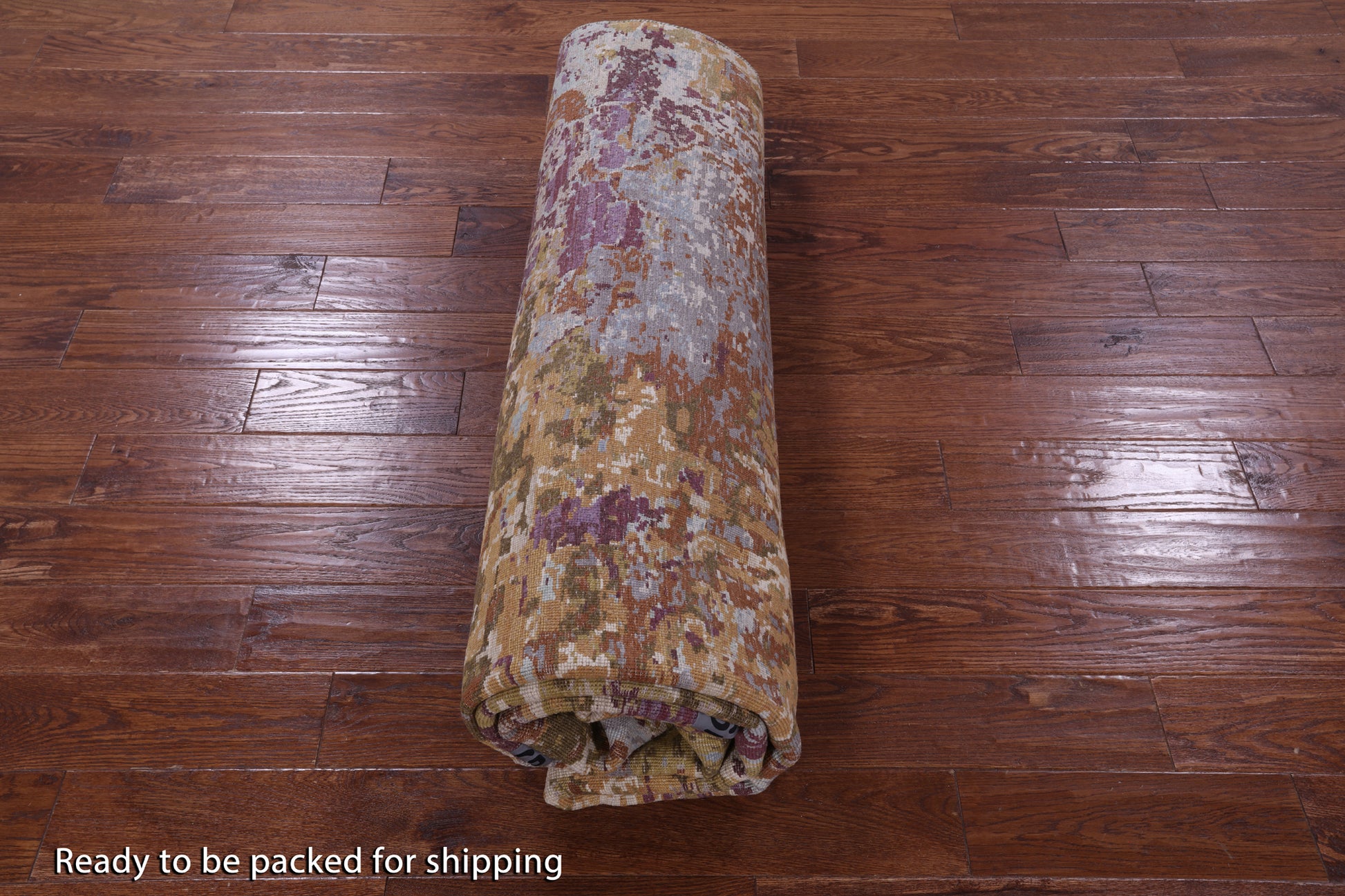 Contemporary Hand Knotted Wool & Silk Rug - 8' 1" X 9' 11" - Golden Nile