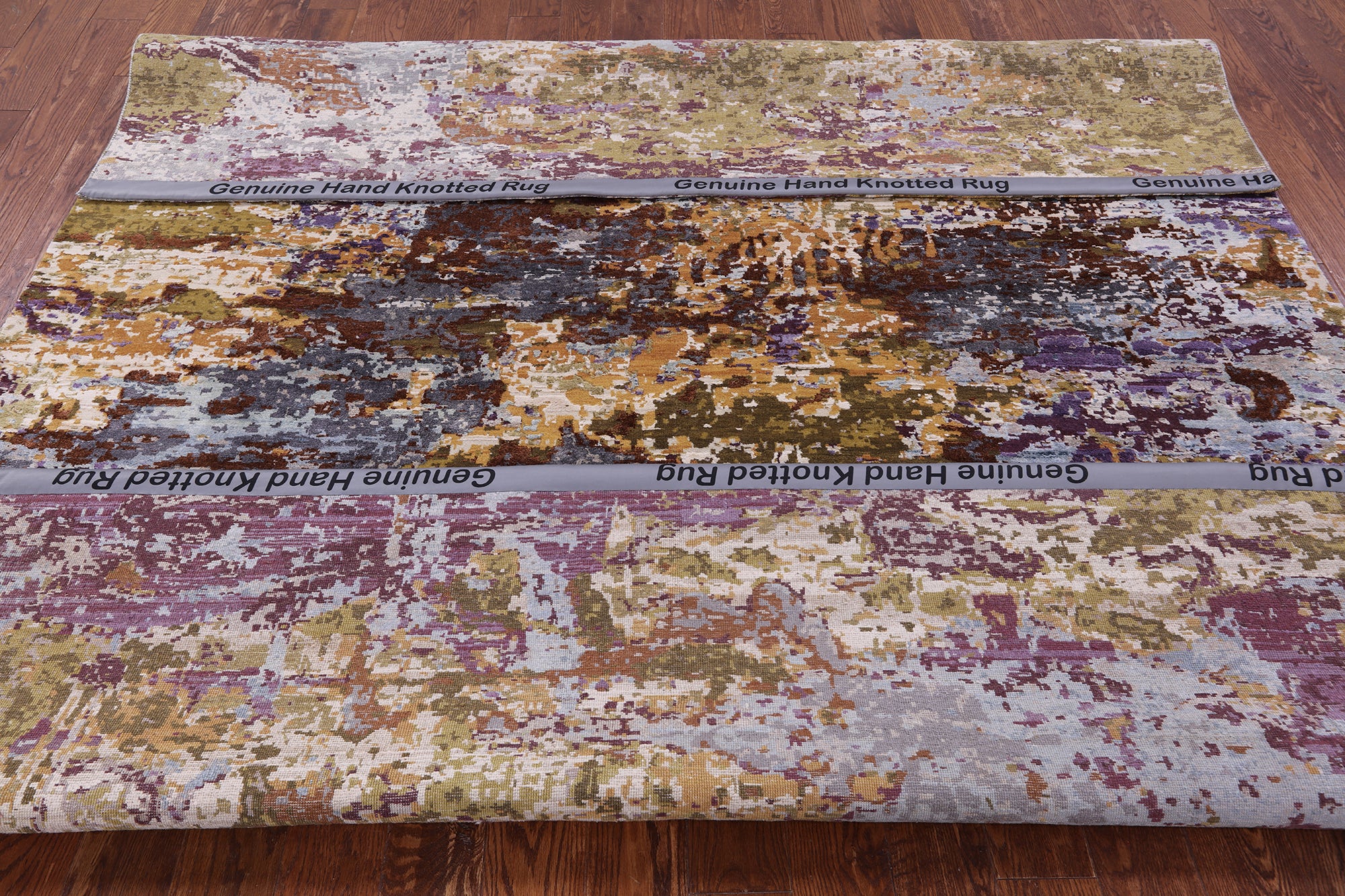 Contemporary Hand Knotted Wool & Silk Rug - 8' 1" X 9' 11" - Golden Nile