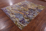 Contemporary Hand Knotted Wool & Silk Rug - 8' 1" X 9' 11" - Golden Nile