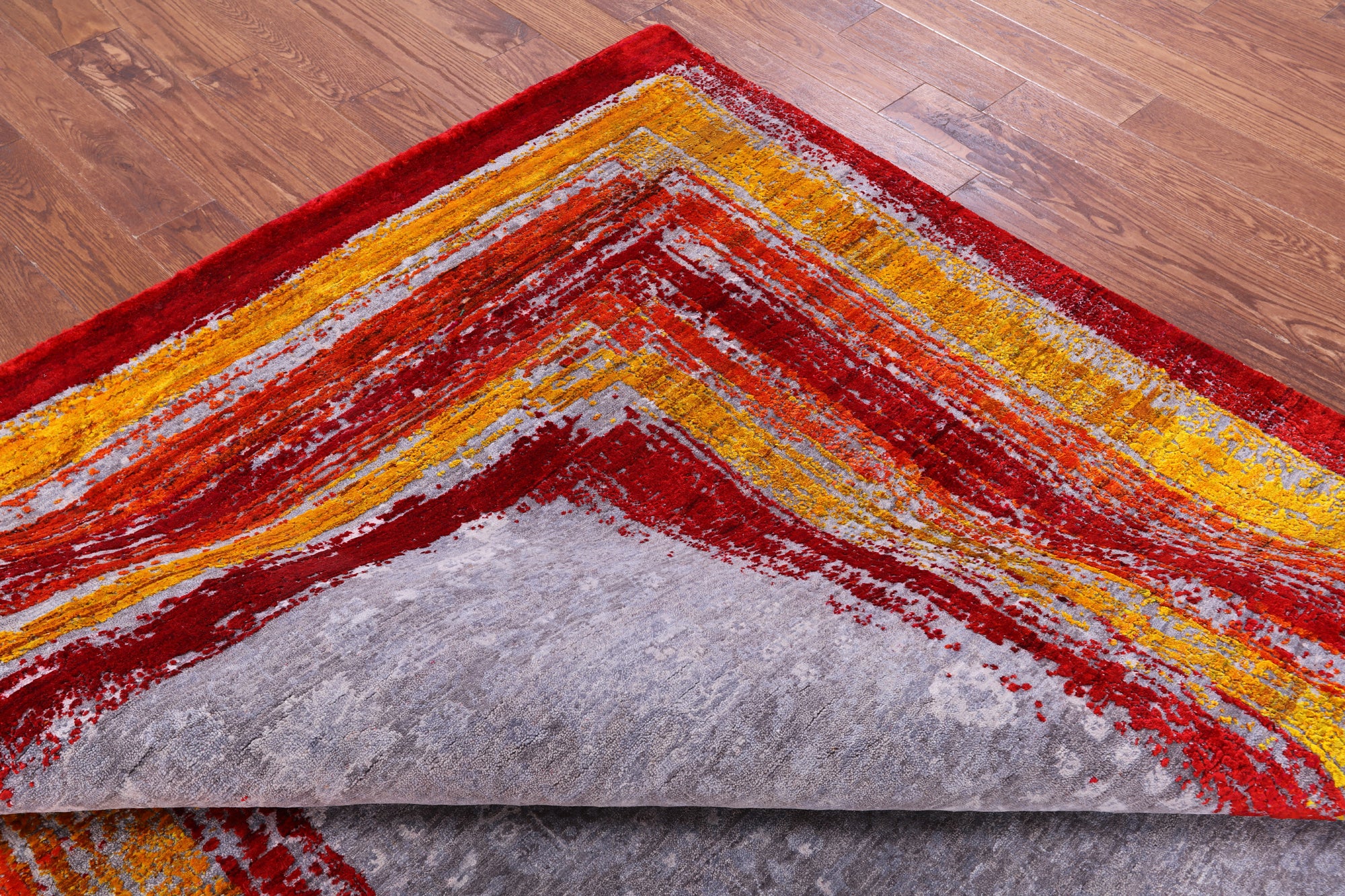 Contemporary Handmade Wool & Silk Rug - 8' 1" X 10' 0" - Golden Nile