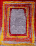 Contemporary Handmade Wool & Silk Rug - 8' 1" X 10' 0" - Golden Nile