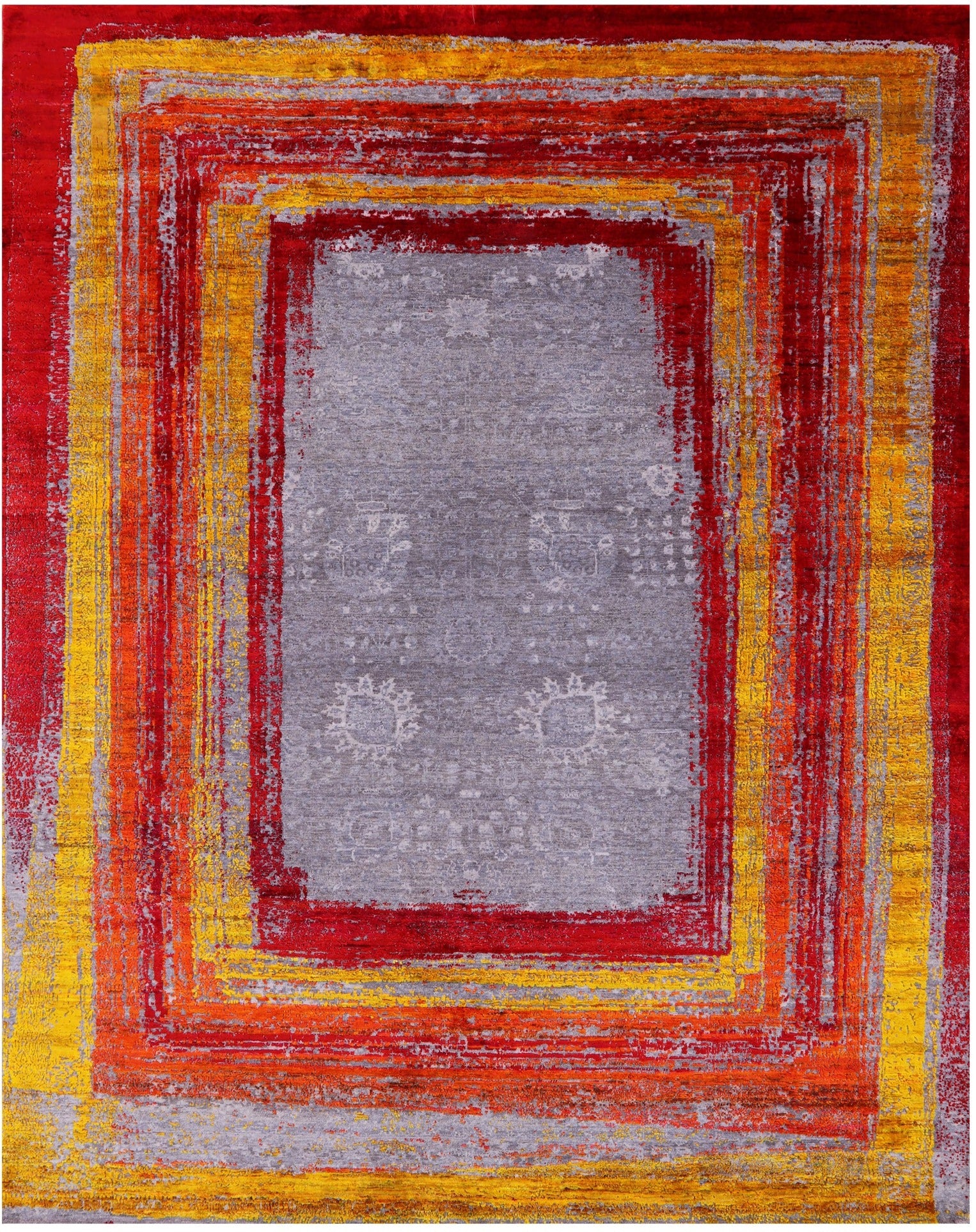 Contemporary Handmade Wool & Silk Rug - 8' 1" X 10' 0" - Golden Nile