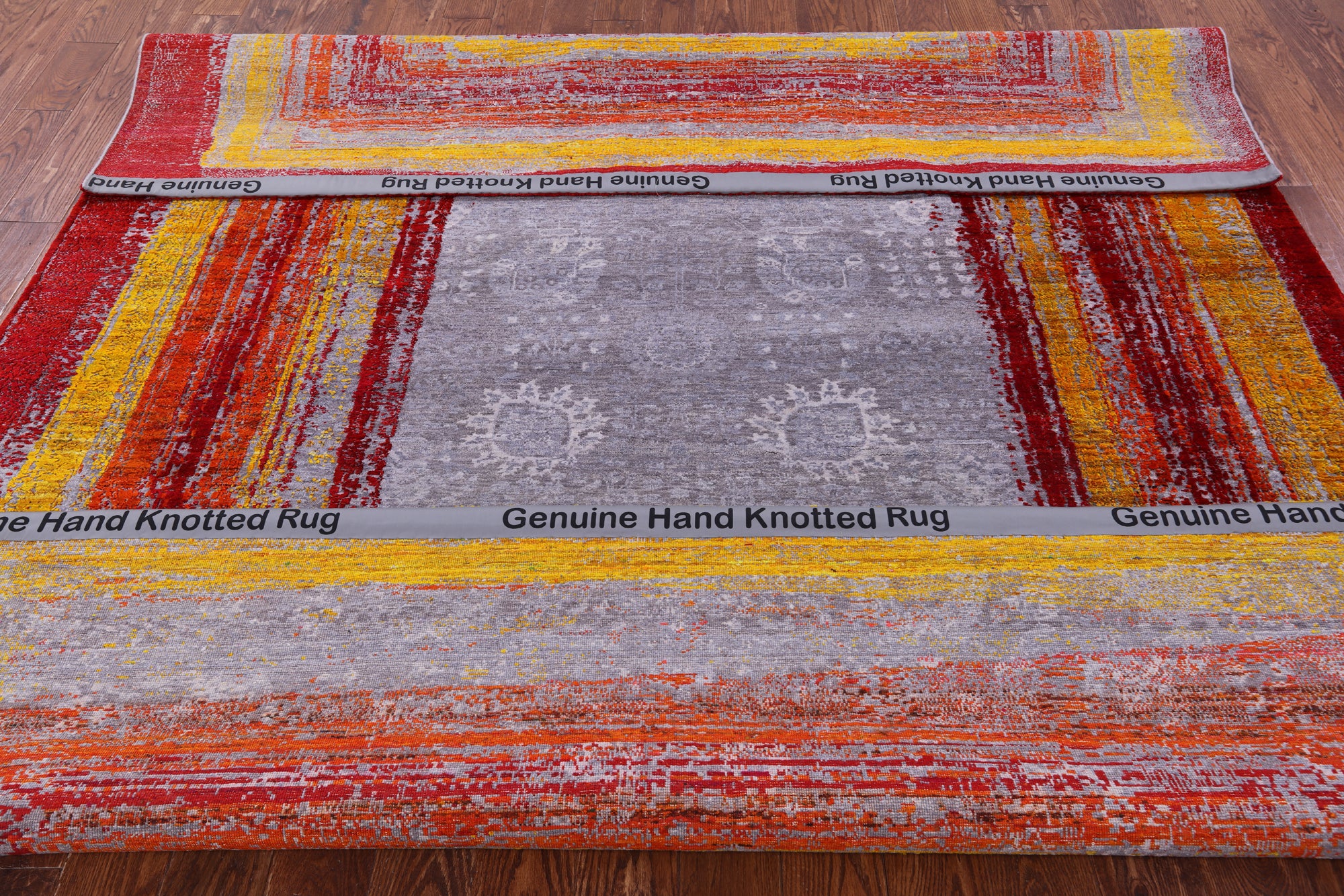 Contemporary Handmade Wool & Silk Rug - 8' 1" X 10' 0" - Golden Nile
