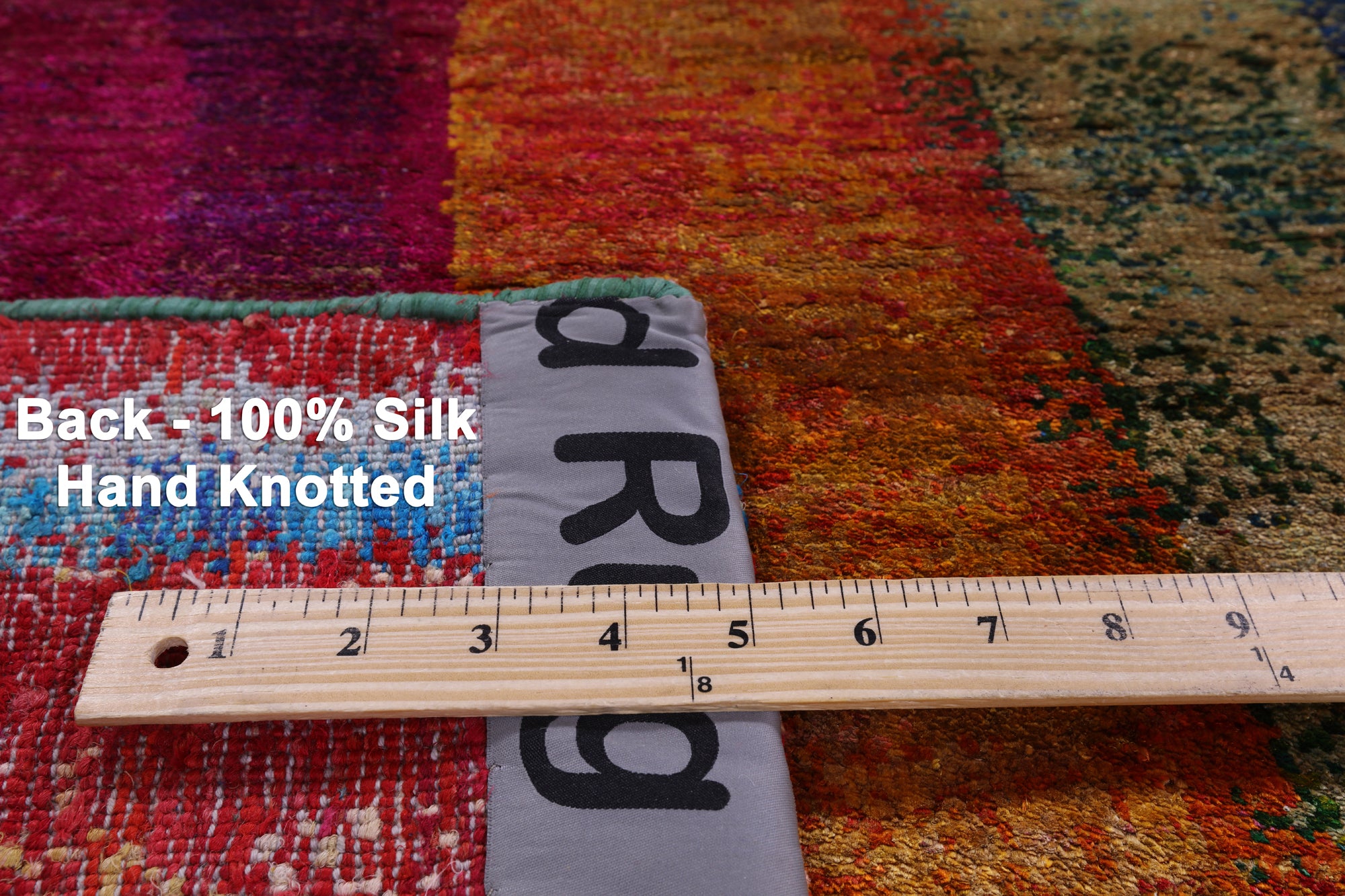 Abstract Contemporary Hand Knotted 100% Silk Rug - 5' 6" X 8' 3" - Golden Nile